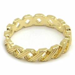 Anillo Dorado Hexagono Sin Fin R33293 - comprar online