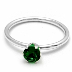 Anillo Solitario Cubic Verde ( R33391)