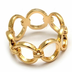 Anillo Dorado Circulos Calados R33792 - comprar online