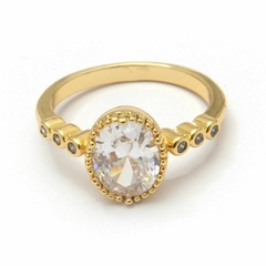 Anillo Dorado Oval Cubic R45343 - comprar online