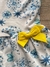 Vestido Infantil Manga Curta Branco em Cotton com Estampa Floral e Detalhe Laço Amarelo Rodado UP BABY - loja online