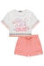 Conjunto de Blusa Boxy Over em Malha Wave e Shorts em Moletom sem Pelúcia KUKIÊ -  GRIFFE LOJA DE ROUPAS LTDA