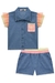 Conjunto de Camisa Boxy e Shorts em Jeans Liz e Tule KUKIÊ na internet