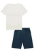 Conjunto Infantil Menino de Camiseta em Meia Malha e Bermuda em Nylon Twill com Elastano LUC.BOO - loja online