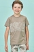 Camiseta Infantil Menino em Meia Malha Marron LUC.BOO