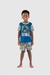 Conjunto Infantil Menino Pijama Camiseta e Bermuda Malha Suede Modal Sublimado BOCA GRANDE