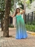 VESTIDO EM ALÇAS PLISSADO DEGRADÊ VERDE