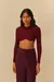BLUSA CROPPED ARO - BORDÔ - A'cor