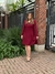VESTIDO CURTO ASSIMÉTRICO EM MANGAS 7/8 - BORDÔ - comprar online