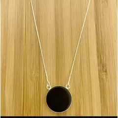 Gargantilha com Pedra Ônix ou Madrepérola - Prata Glamourosa