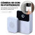 A imagem mostra uma campainha inteligente com câmera HD e Wi-Fi integrado, com os seguintes detalhes:

Descrição dos Componentes:

Unidade Externa: No centro da imagem, há uma unidade externa branca, com design moderno e botões circulares.
Câmera: Na part