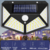 A imagem apresenta uma luminária solar externa com sensor de movimento. Ela destaca os principais benefícios e características do produto através de ícones e textos concisos.

Elementos da imagem:

Luminária solar: A imagem principal mostra a luminária in