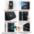 A imagem mostra uma fechadura digital com reconhecimento facial para porta de vidro, destacando suas características principais. O design é moderno e minimalista, com acabamento preto brilhante.

Componentes e características principais:

Reconhecimento f