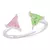 Anel Triângulos Zircônias Verde e Rosa - comprar online