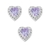 Conjunto Coração Cravejado Lilas