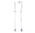 Brinco Palito Estrela com Corrente Lilas