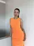 Vestido Canelado Midi Summer Laranja