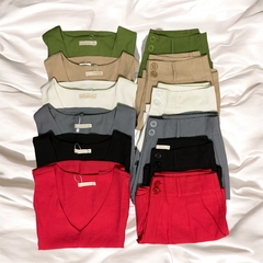 Conjunto alfaiataria linho regata/shorts - comprar online