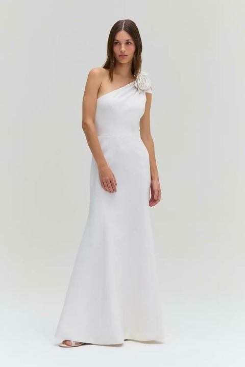 Vestido crepe longo PATBO