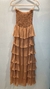 Vestido strapless babados Oásis
