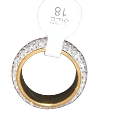 Anel de Brilhantes em Aço Dourado n° 18 - comprar online