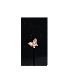 Piercing de Orelha Borboleta Aço Inox Dourado