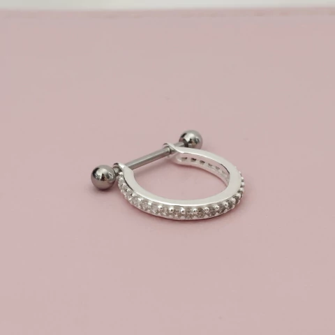 Piercing para Conch Cravejado Prata 925 - comprar online