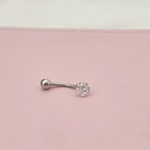Piercing de umbigo ponto de luz Prata 925