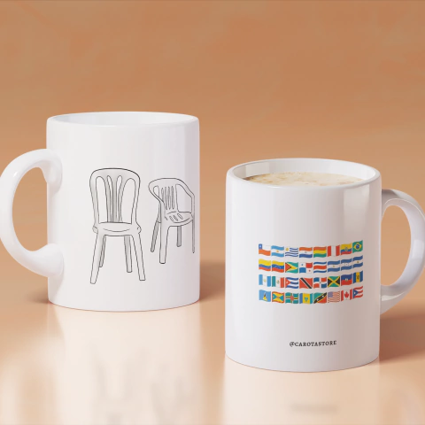 Caneca Bad Bunny - DTMF e Bandeiras Superbowl - comprar online