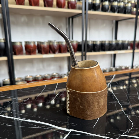 Mate Coco con Base de Cuero