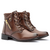 Bota Feminina Ziper Cadarço Capuccino 0201 - Q Queiroz