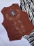 COLETE BORDADO ZOE - MARROM - comprar online