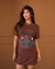 MAXI T-SHIRT LONG LIVE COWGIRL - MARROM na internet