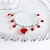 Pulseira com cristais vermelho folheadas a Prata 925