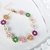 Pulseira flores esmaltado colorido folheado a ouro 18k