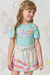 Conjunto Kukiê em blusa canelada short saia moletom- 82263