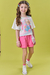 Conjunto Kukiê blusa em malha e short em moletom - 82044