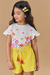 Conjunto de blusa boxy malha wave e short em tricoline com elastano Kukiê 81756