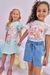 Conjunto short jeans com elastano e blusa em canelado Kukiê 77210 na internet