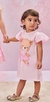 Vestido em Cotton e tecido brilho holográfico Kukiê 77707