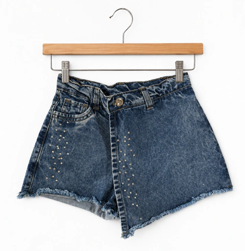 Short pollera brillos