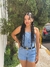 Macaquinho Curto Feminino Jeans com Botões