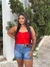 Short Curto Jeans Claro com Cinto Plus Size na internet