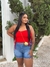 Short Curto Jeans Claro com Cinto Plus Size - Duda Store