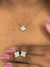Conjunto trevo ouro madrepérola