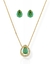 Conjunto Colar e Brinco Folheado a Ouro 18k Gota Cristal Com Borda Cravejado - comprar online
