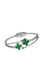 Bracelete trevo prata aço inoxidável