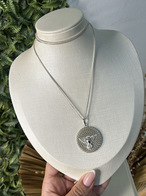 Colar Espírito Santo corrente pipoca 80cm