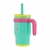 Copo Térmico com Alça e Canudo 14oz - 414ml - Reduce - Verde Água/Pink