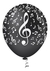 Balão Bexiga Notas Musicais Preto/Branco 10 Polegadas com 25 Unidades na internet